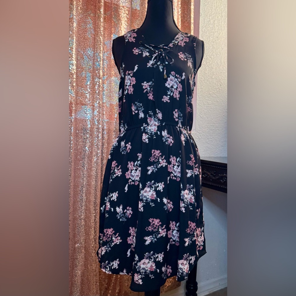 Rue21 Blue Midi Sundress with Flutter Sleeves